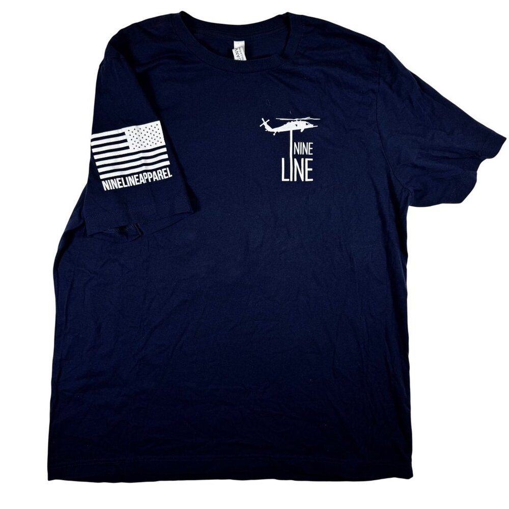 Nine Line Apparel Navy Blue Patriotic Graphic Tee Bella+Canvas Cotton Blend XL